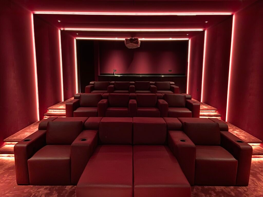 Building a dedicated cinema. The room is finished and the chairs are installed.